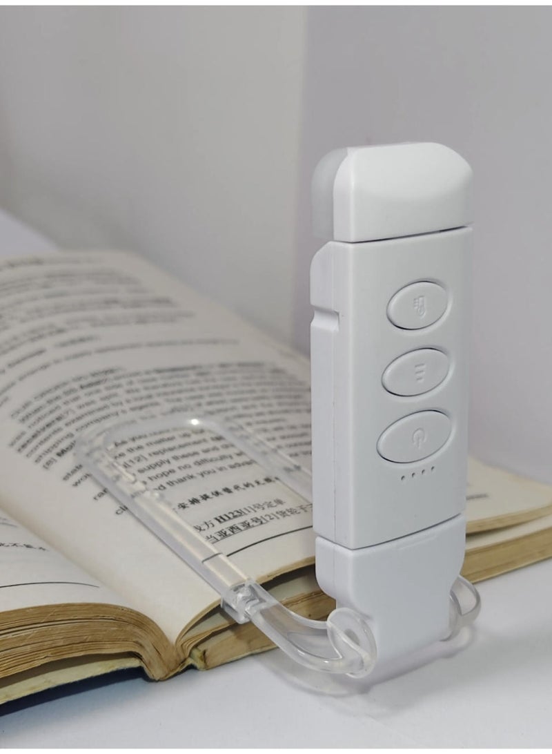 موردلي مصباح قراءة LED قابل لإعادة الشحن عبر USB، بثلاث درجات حرارة للألوان و5 مستويات سطوع، بطارية 200 مللي أمبير تدوم طويلاً، مزود بمشبك تثبيت، مناسب للأطفال والكبار ومحبي القراءة. - Image 1